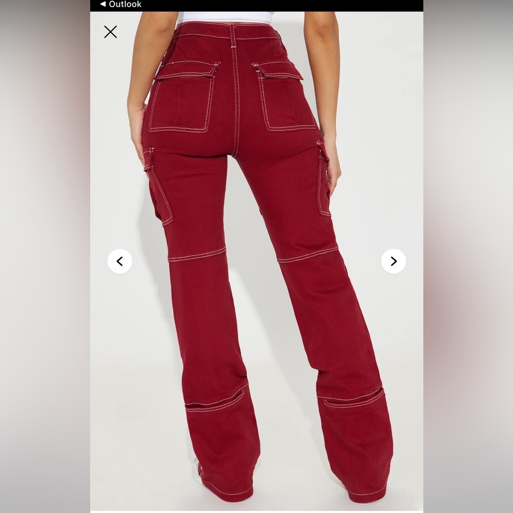 Camden Cargo Utility Jeans - Raspberry - Picture 2 of 7